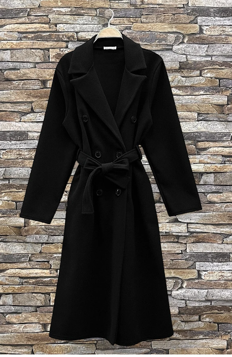 New Selena coat in woolen sheet with pockets
